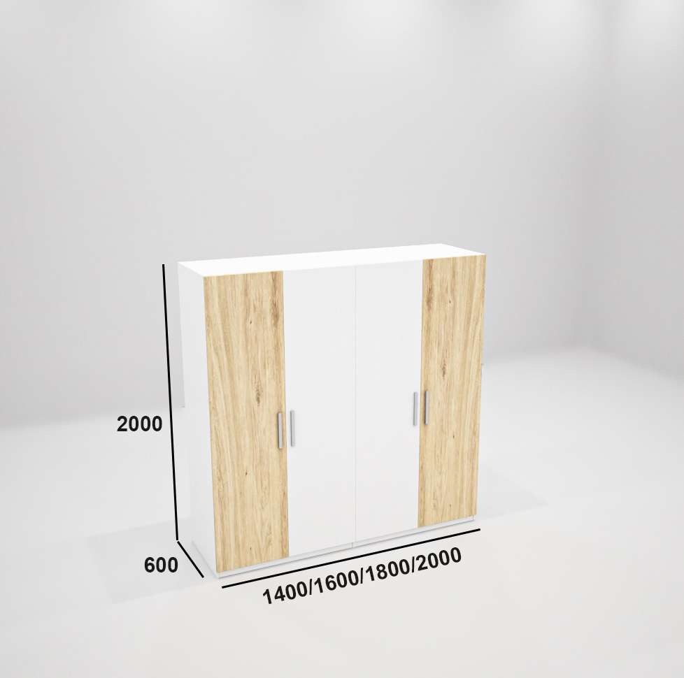 Tủ quần áo gỗ công nghiệp MDF chống ẩm TU001 - 1m2