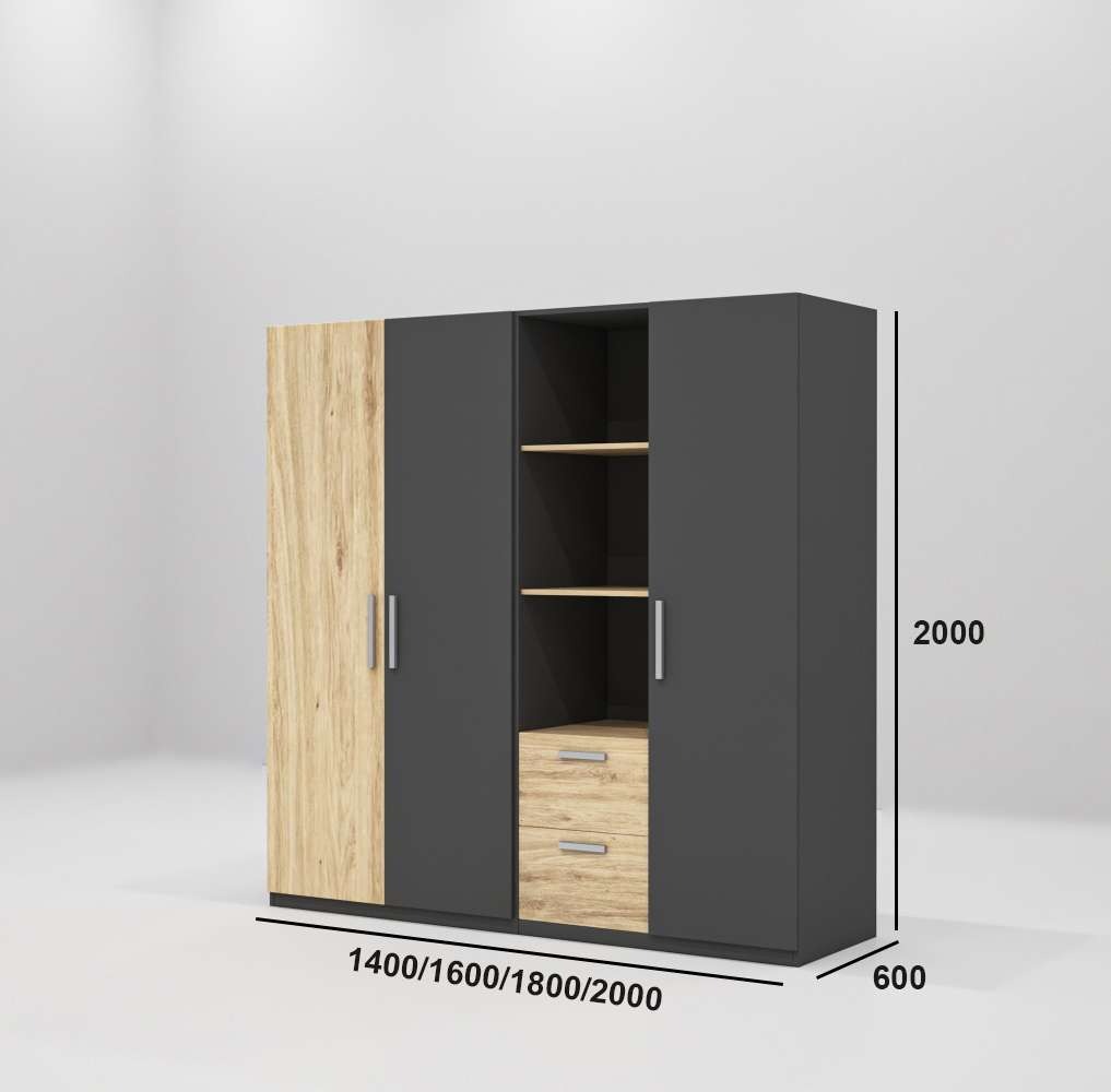 Tủ quần áo gỗ công nghiệp MDF chống ẩm TU002 - 1m2