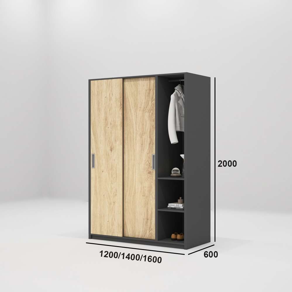 Tủ quần áo gỗ công nghiệp MDF chống ẩm TU004 - 1m2