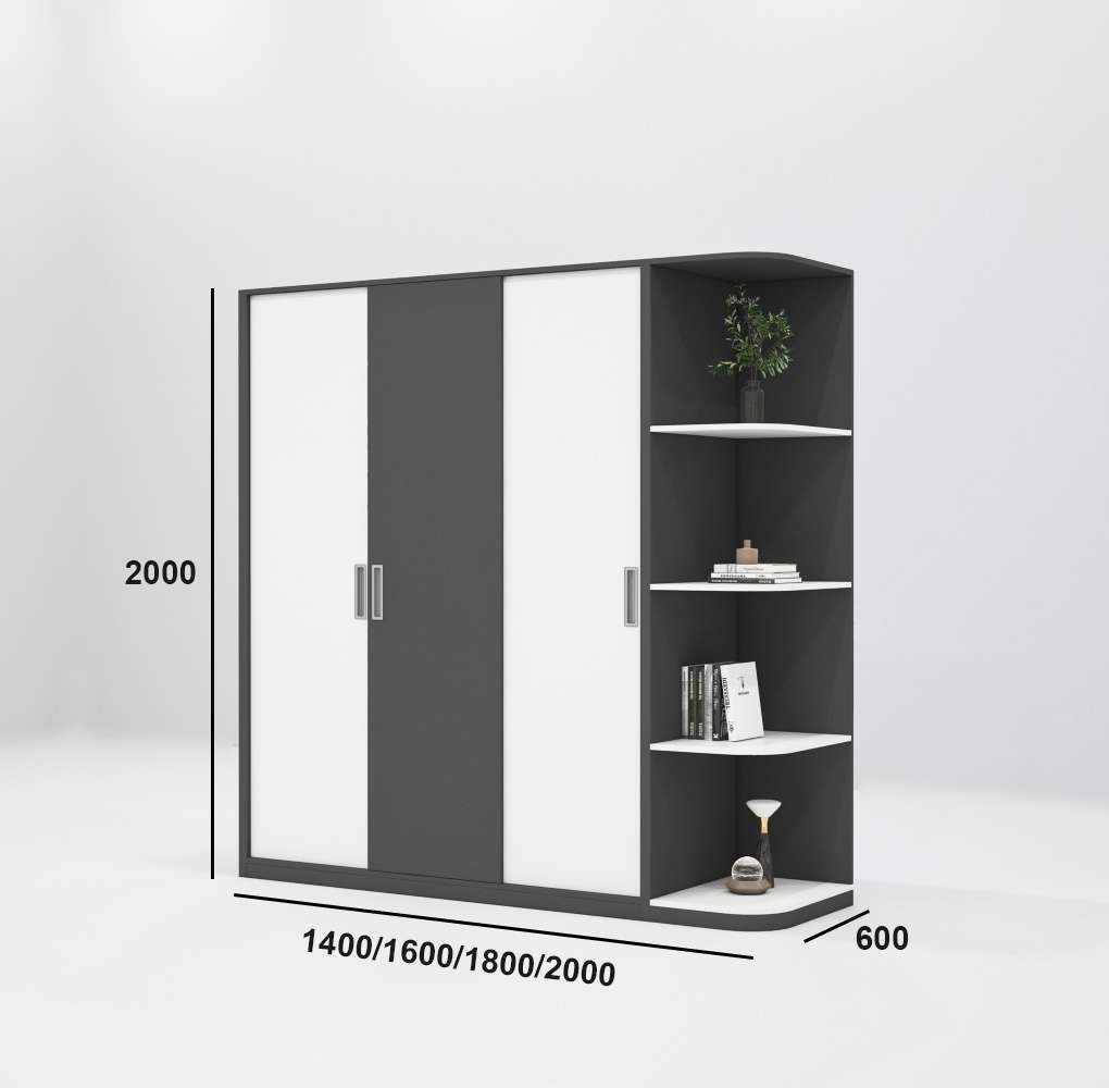 Tủ quần áo gỗ công nghiệp MDF chống ẩm TU006 - 1m4