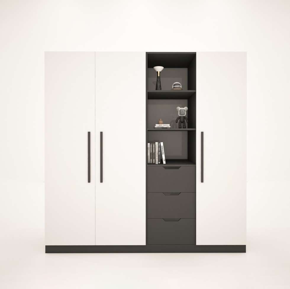 Tủ quần áo nhiều ngăn gỗ công nghiệp MDF chống ẩm TU007 - 1m2