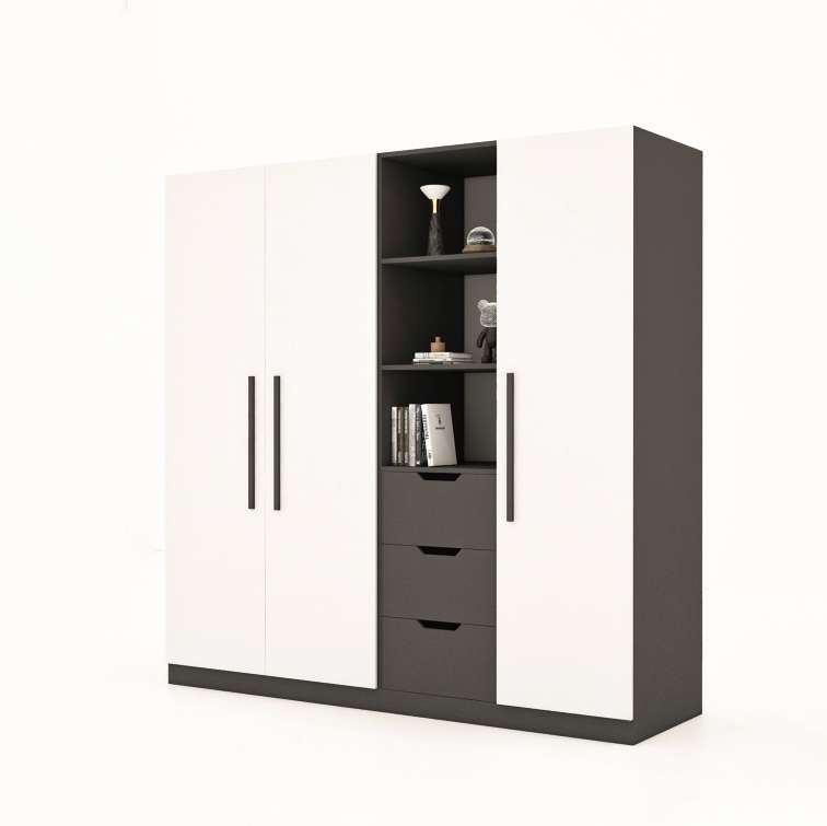 Tủ quần áo nhiều ngăn gỗ công nghiệp MDF chống ẩm TU007 - 1m2