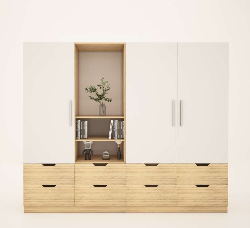Tủ quần áo nhiều ngăn gỗ công nghiệp MDF chống ẩm TU009 - 1m2