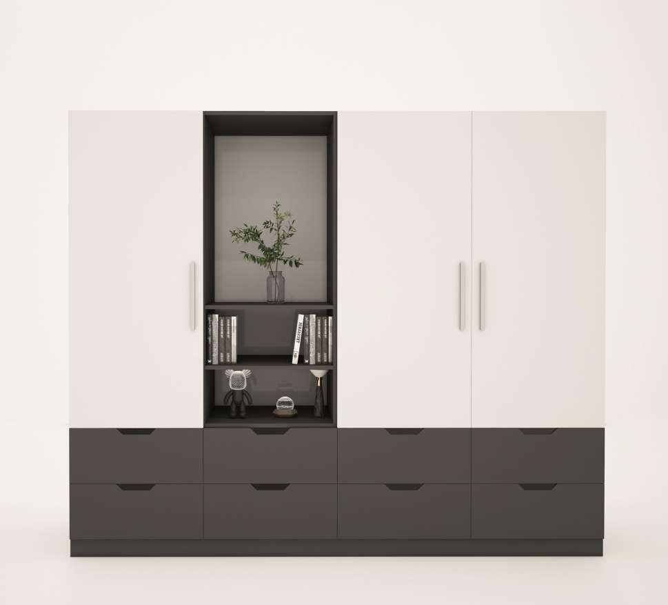 Tủ quần áo nhiều ngăn gỗ công nghiệp MDF chống ẩm TU009 - 1m2