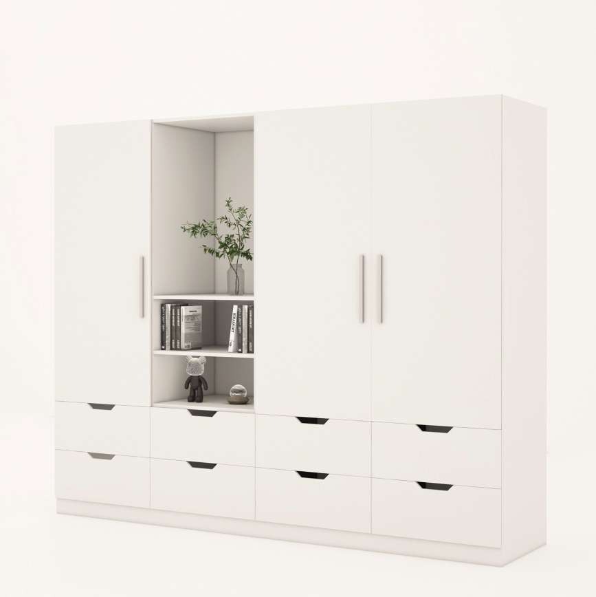 Tủ quần áo nhiều ngăn gỗ công nghiệp MDF chống ẩm TU009 - 1m2
