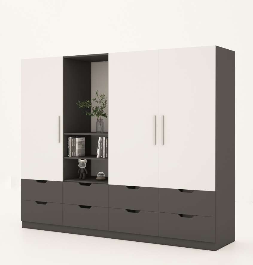 Tủ quần áo nhiều ngăn gỗ công nghiệp MDF chống ẩm TU009 - 1m2