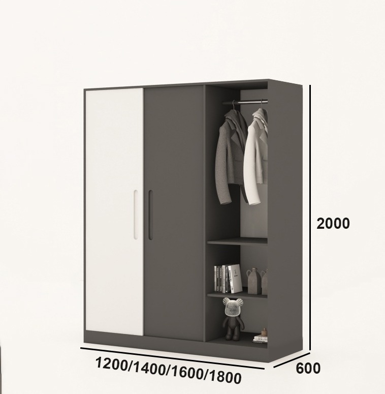 Tủ quần áo gỗ công nghiệp MDF chống ẩm TU018 - 1m2