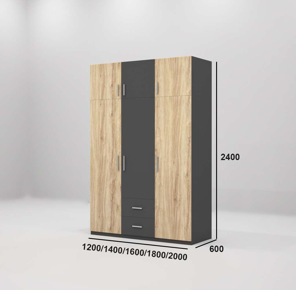 Tủ quần áo gỗ công nghiệp MDF chống ẩm TU021 - 1m2