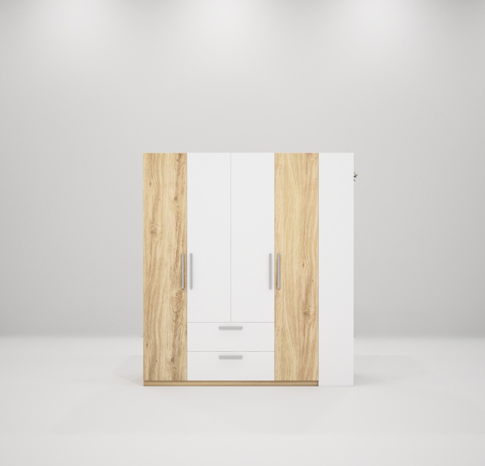 Tủ quần áo gỗ công nghiệp MDF chống ẩm TU016 - 1m4