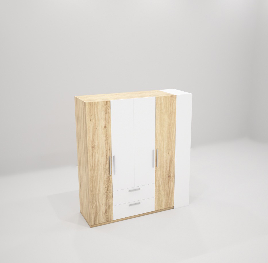 Tủ quần áo gỗ công nghiệp MDF chống ẩm TU016 - 1m4