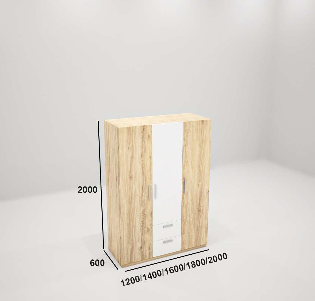 Tủ quần áo gỗ công nghiệp MDF chống ẩm TU017 - 1m2