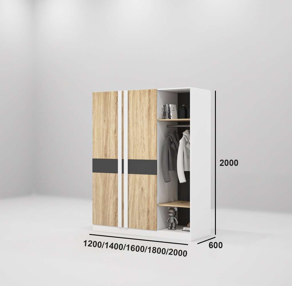 Tủ quần áo gỗ công nghiệp MDF chống ẩm TU024 - 1m2
