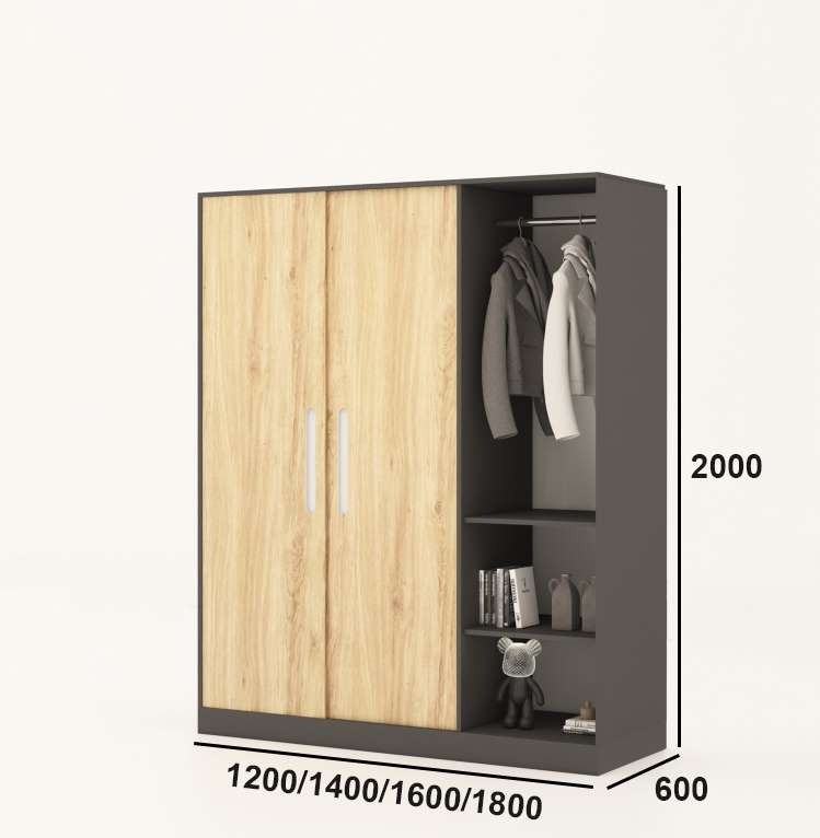 Tủ quần áo gỗ công nghiệp MDF chống ẩm TU025 - 1m2