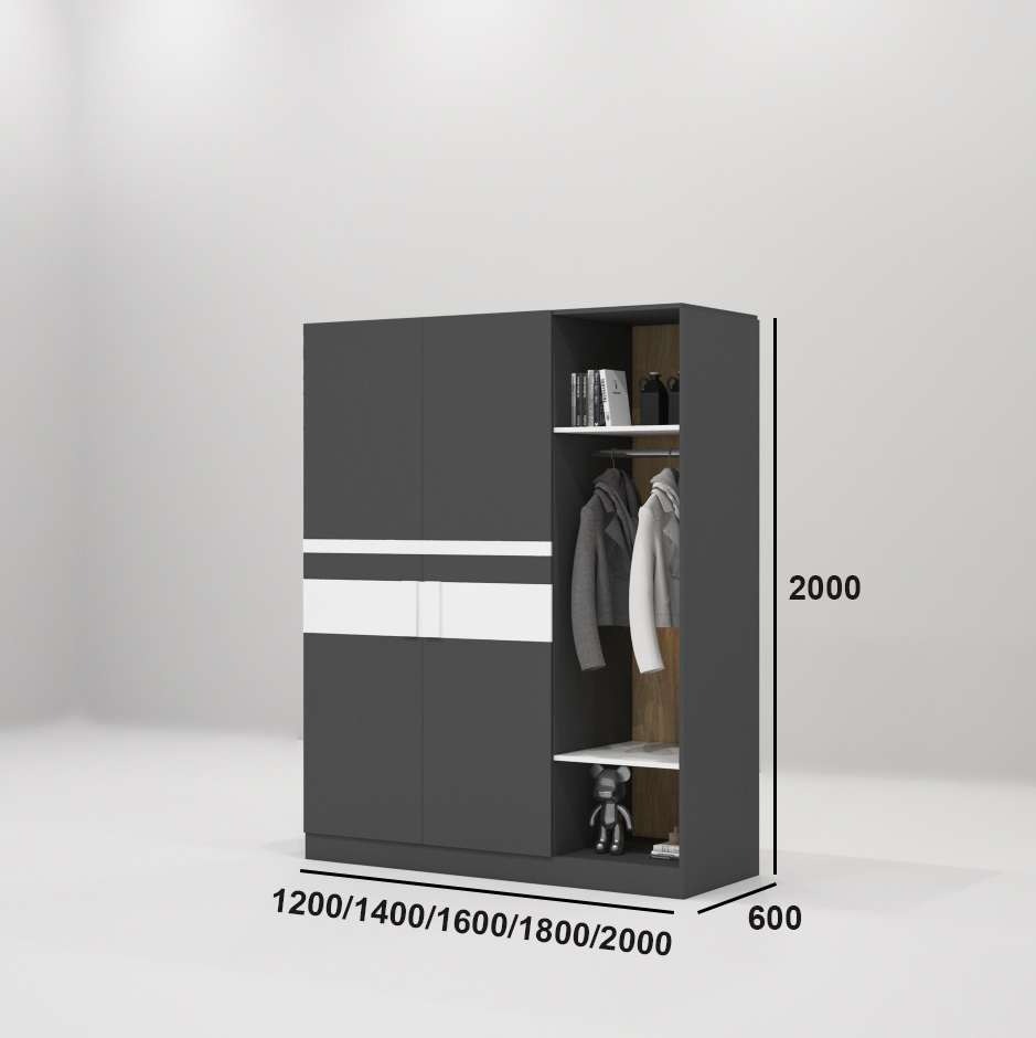Tủ quần áo gỗ công nghiệp MDF chống ẩm TU026 - 1m2