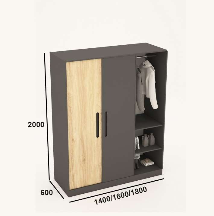 Tủ quần áo gỗ công nghiệp MDF chống ẩm TU003 - 1m2