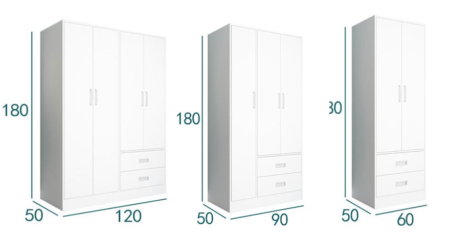Tủ quần áo gỗ công nghiệp MDF chống ẩm TU031 - 1m2