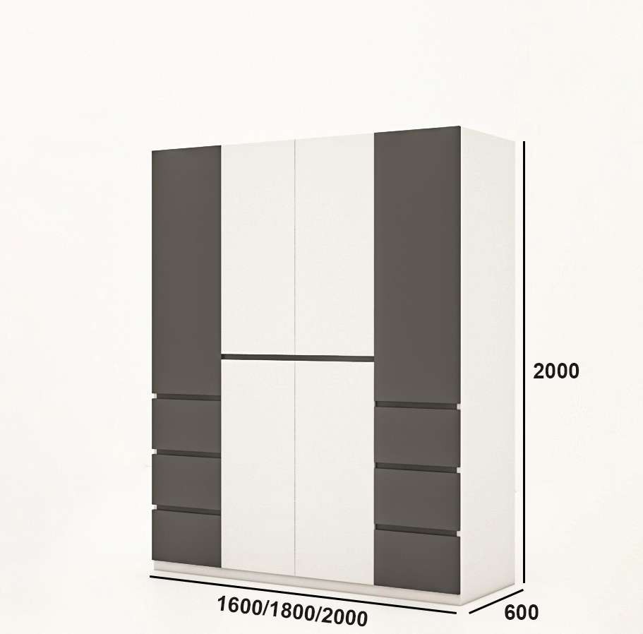 Tủ quần áo cánh mở gỗ công nghiệp MDF chống ẩm TU043 - 1m6