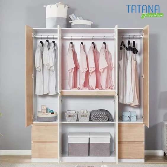 Tủ quần áo cánh mở gỗ công nghiệp MDF chống ẩm TU043 - 1m6