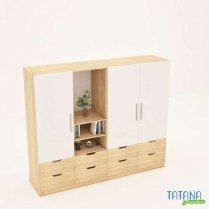 Tủ quần áo nhiều ngăn gỗ công nghiệp MDF chống ẩm TU009 - 1m2